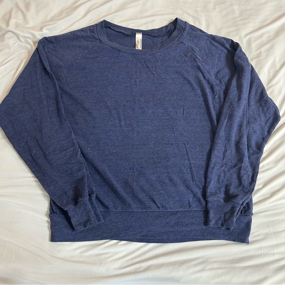 American Apparel Long Sleeve Top Navy Blue Size Medium Early 2000s